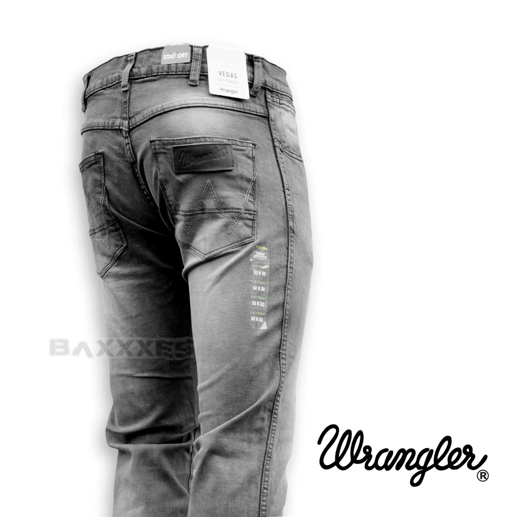 Wrangler Stretch Jeans - Celana Pnjang Pria - Light Grey