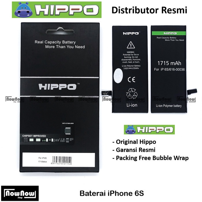 Baterai Hippo iPhone 6S Original Batre Batrai Battery HP Garansi Resmi