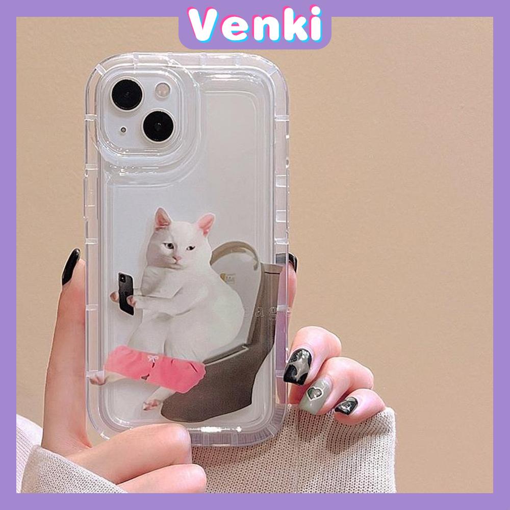 Case For iPhone 14 Pro Max TPU Soft Jelly Airbag Clear Case Cute Cat Case Camera Protection Shockproof For iPhone 14 13 12 11 Plus Pro Max 7 Plus X XR