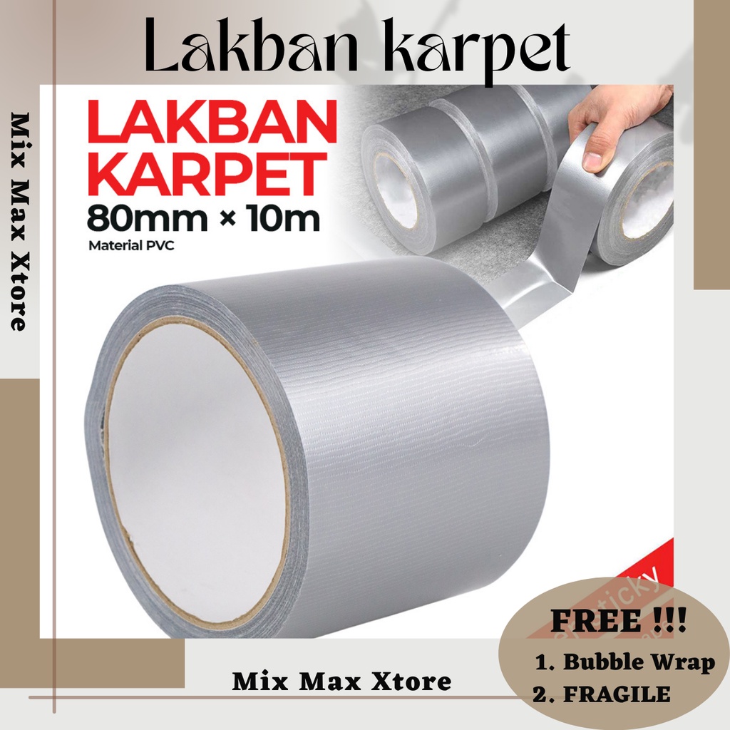 Lakban Karpet Super Sticky Cloth Floor Duct Tape (4 Ukuran) - Silver / Lakban Super / Perekat Super / Lakban Kuat