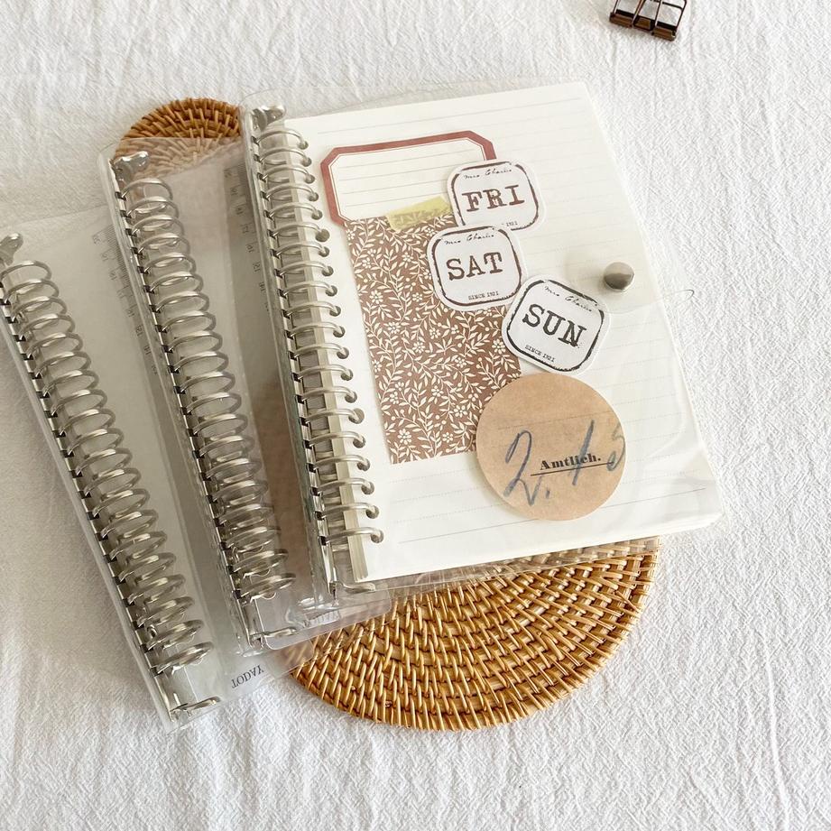 

(Z7)7♥) (THE UNIVERSE) 20 Rings Binder A5 Bening Transparent 20rings Binder Bening BuJo Aesthetic Binder - ST015 super keren