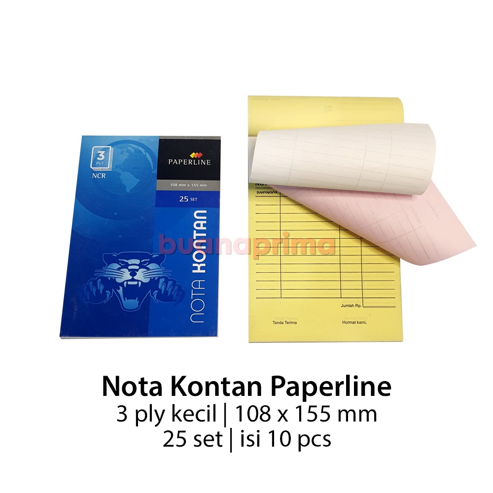 Jual Nota Kontan Rangkap 3 Ply Kecil Isi 10 Pcs Paperline Tegak Buku