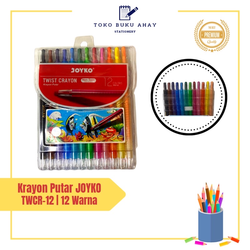 

KRAYON PUTAR JOYKO BESAR [12 WARNA ] ORIGINAL JOYKO