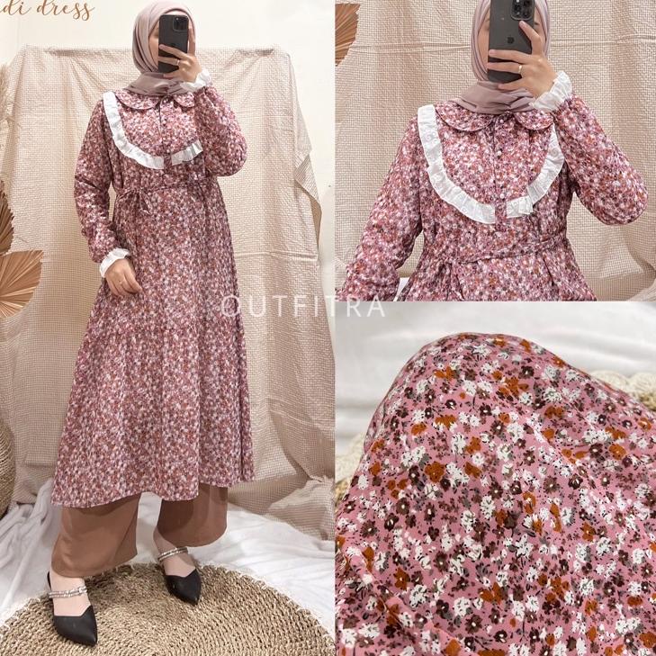 YURA TUNIK MIDI CERUTY BABYDOLL UMPAK MOTIF BUNGA | BUSUI FRIENDLY | MIDI CERUTI KEMBANG