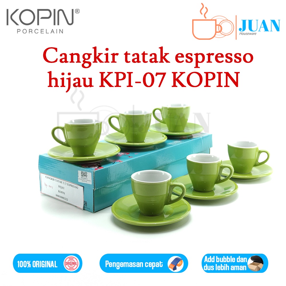 KOPIN Cangkir set espresso 90ml gelas kopi porcelain KPI-07 HIJAU