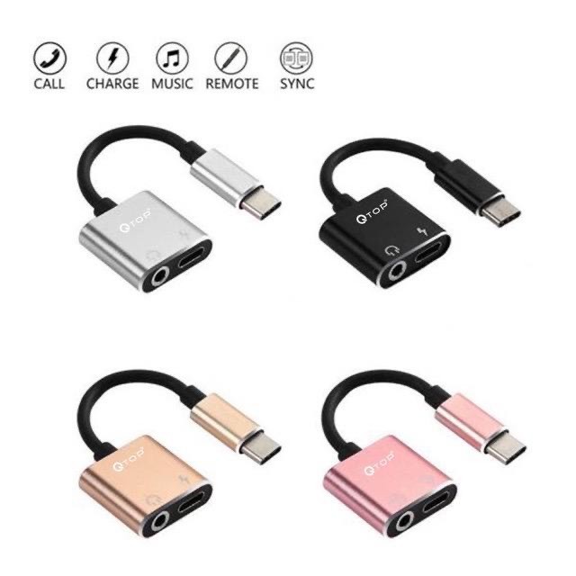 QTOP Kabel Spliter 2 IN 1 Qtop GL-022 Adapter Converter Audio Jack 3.5mmType C
