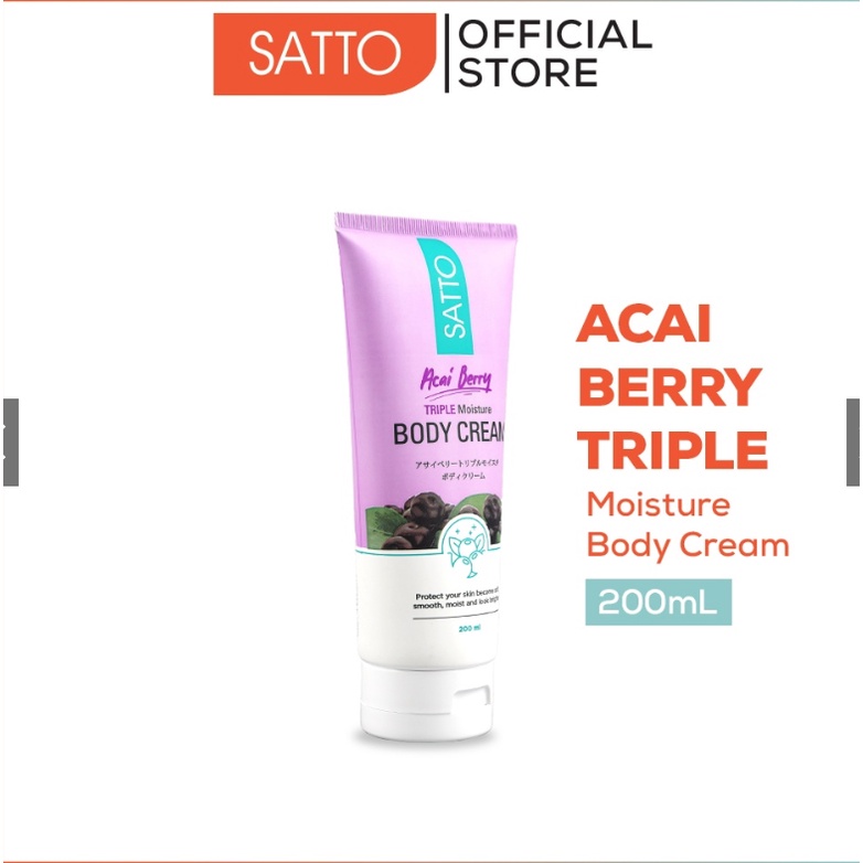 Satto Acai Berry Triple Moisture Body Cream 200 ml