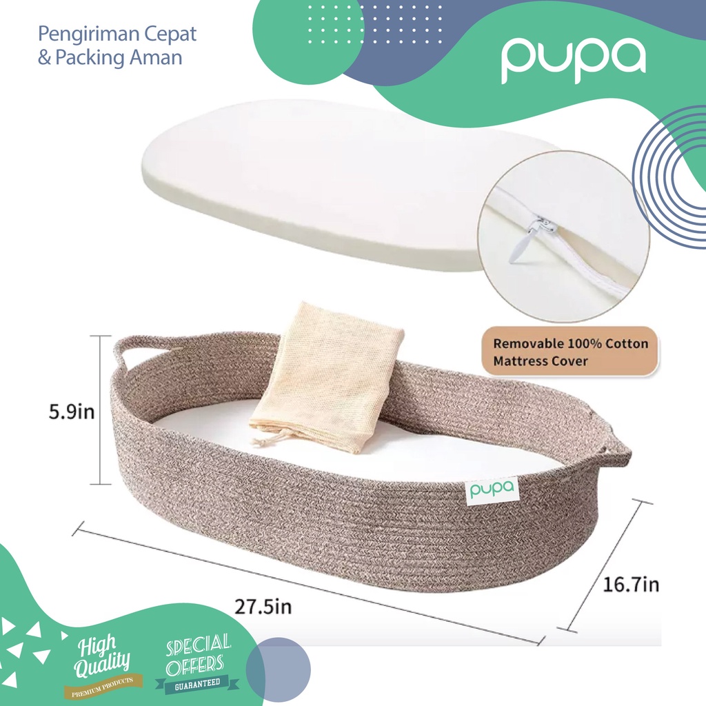 Baby Changing Diaper Bassinet Basket Cotton Rope / Keranjang Bayi