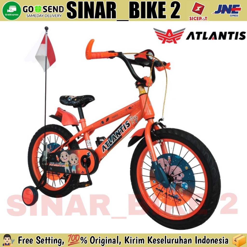 Sepeda Anak Laki 12 &amp; 18 Bmx Atlantis Twins Ban Jumbo Usia 2-10 Tahun