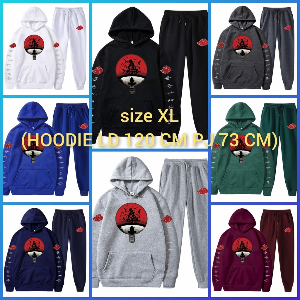 BISA COD/JHOSE/STELAN UCHIHA/SET HOODIE DAN CELANA CELANA JOGGER