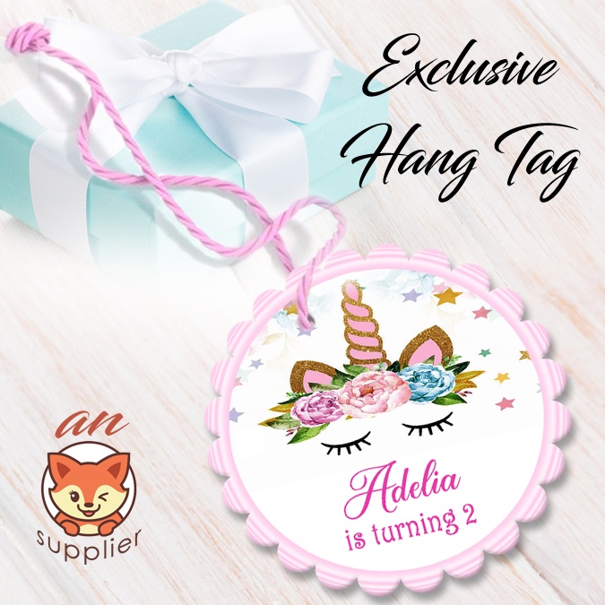 UNICORN 2-2 HANG TAG THANK YOU CARD ULTAH / ULANG TAHUN