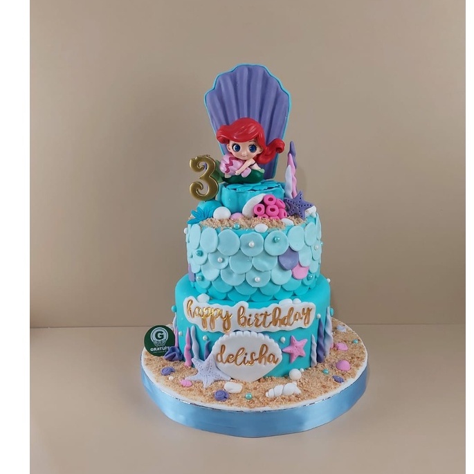 

KUE ULTAH MERMAID FIGURE UK 20 + 15 CM / KUE ULANG TAHUN
