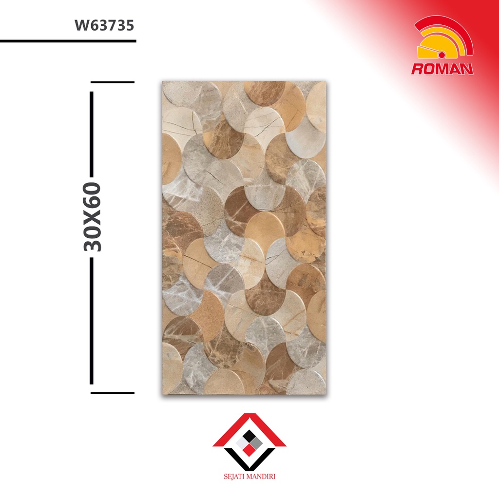 keramik 30x60 - motif dinding kamar mandi - roman w63735