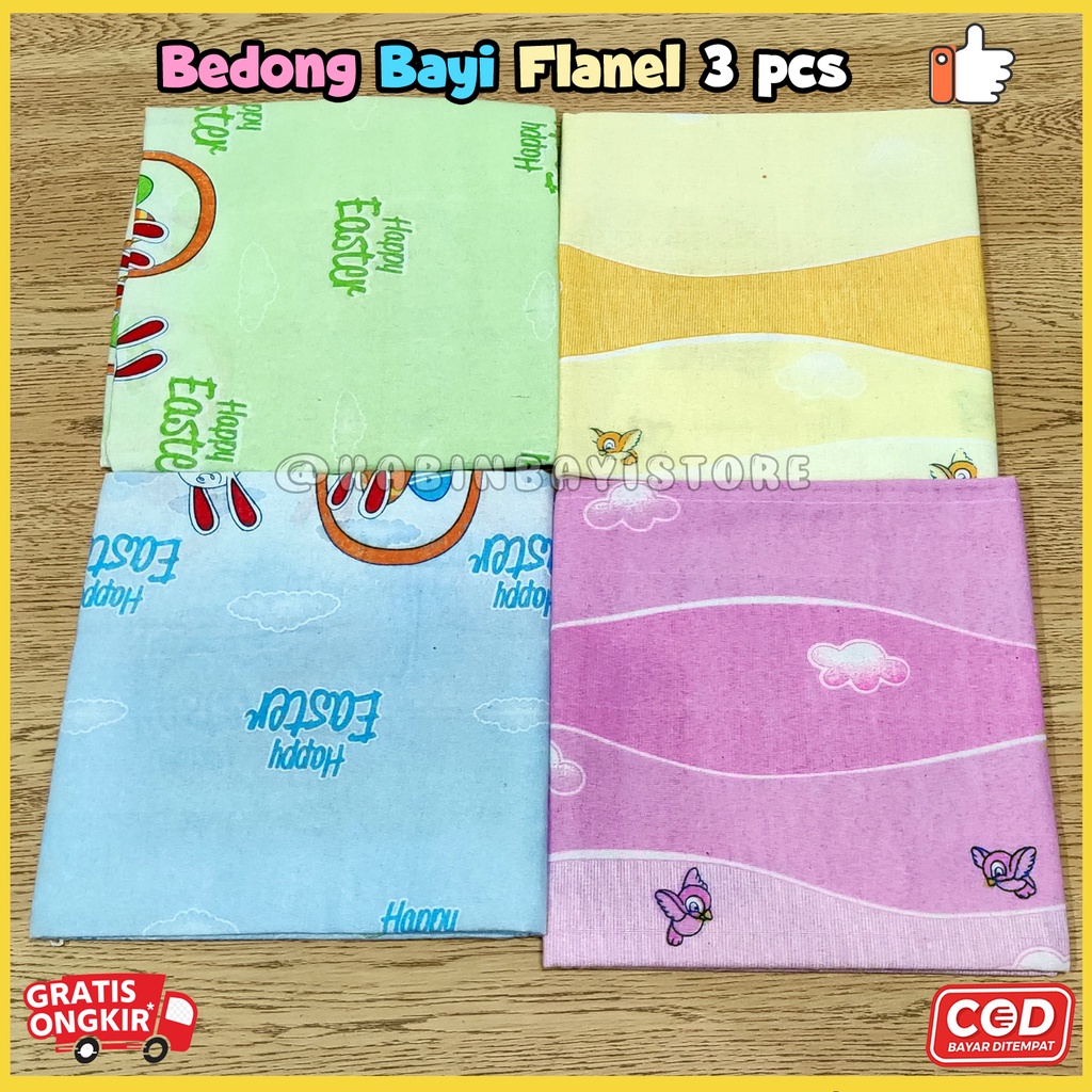 3 Pcs Bedong Bayi Lembut Karakter