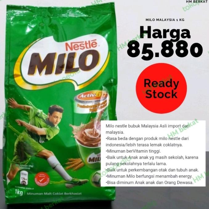 

Milo Malaysia (Import) 1 kg TERLARIS TERPERCAYA ORIGINAL