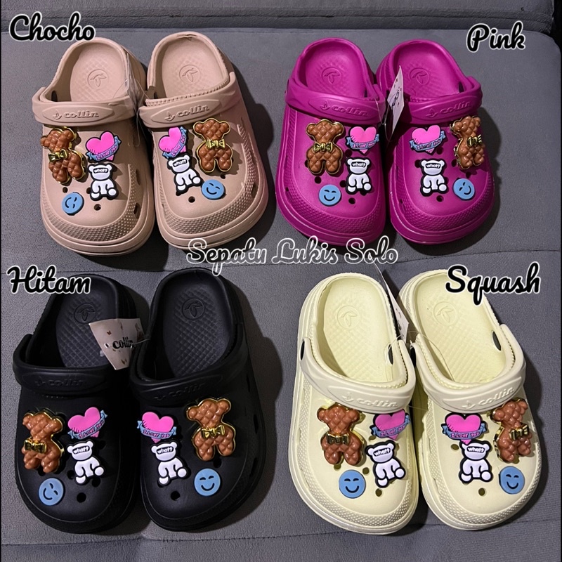 (Size 24-35) SANDAL BAIM WEDGES ANAK MOTIF BONEKA