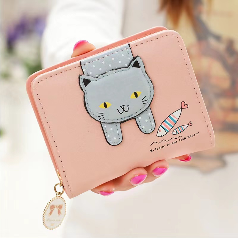 ♥DPS829♥Dompet Wanita Kucing Lucu, Dompet Perempuan Ritsleting Terbaru 2241/2248