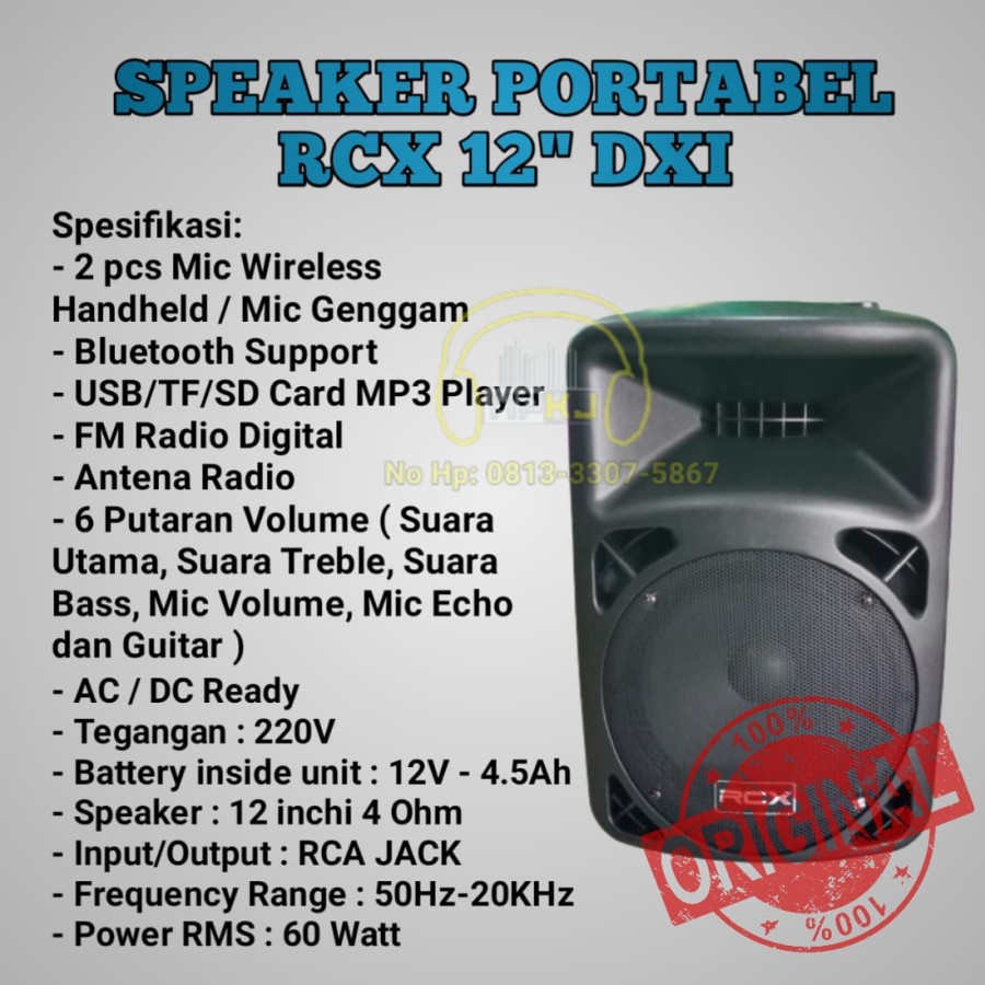 SPEAKER 12 INCH PORTABLE RCX DX I SPIKER PORTABLE RCX 12" DX-I