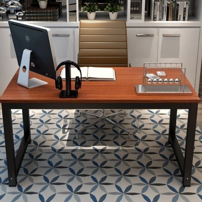 Meja kerja meja belajar minimalis modern besi galvanis hpl