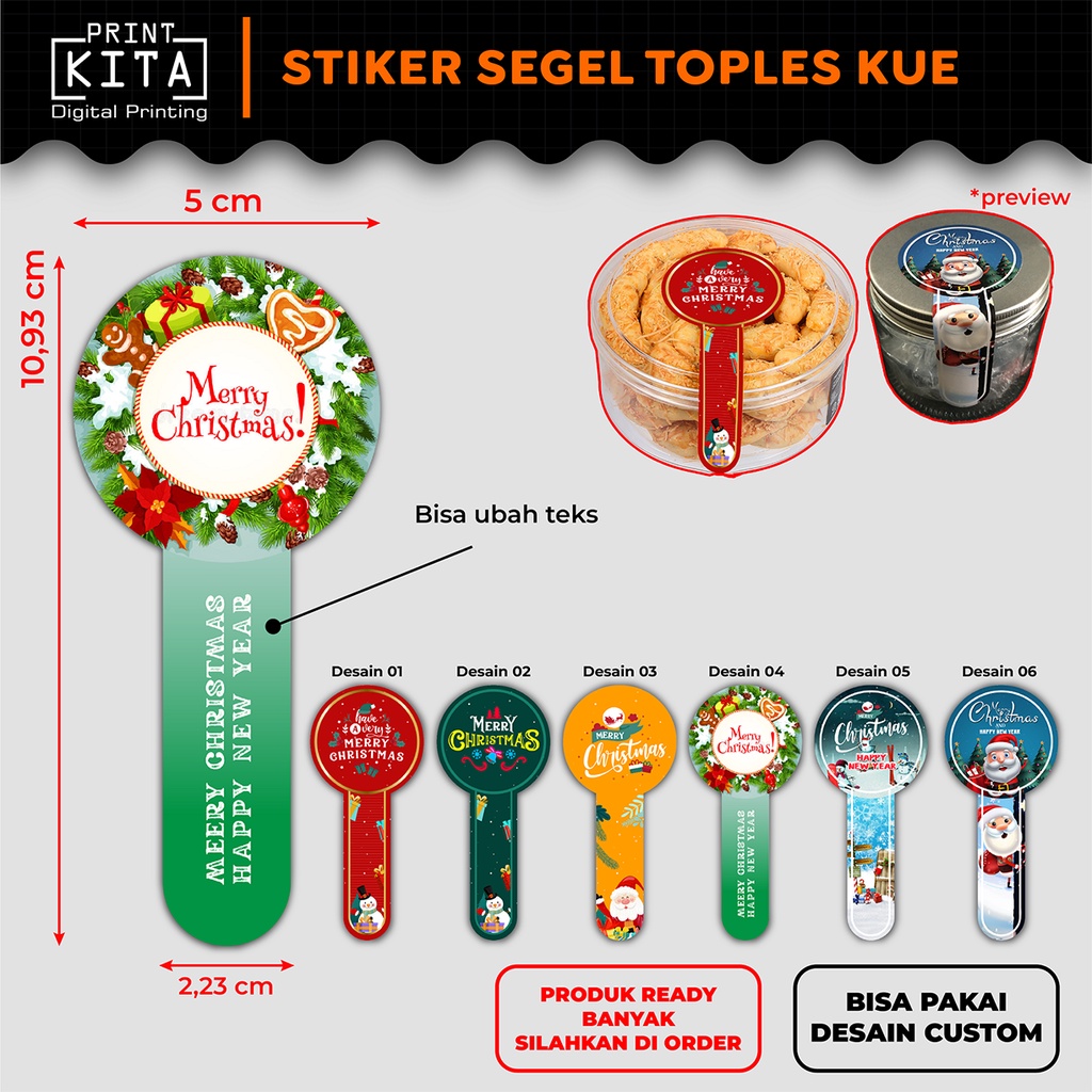 

Stiker Segel Toples Kue Edisi Natal Christmas Stiker Seal Kue- Cromo