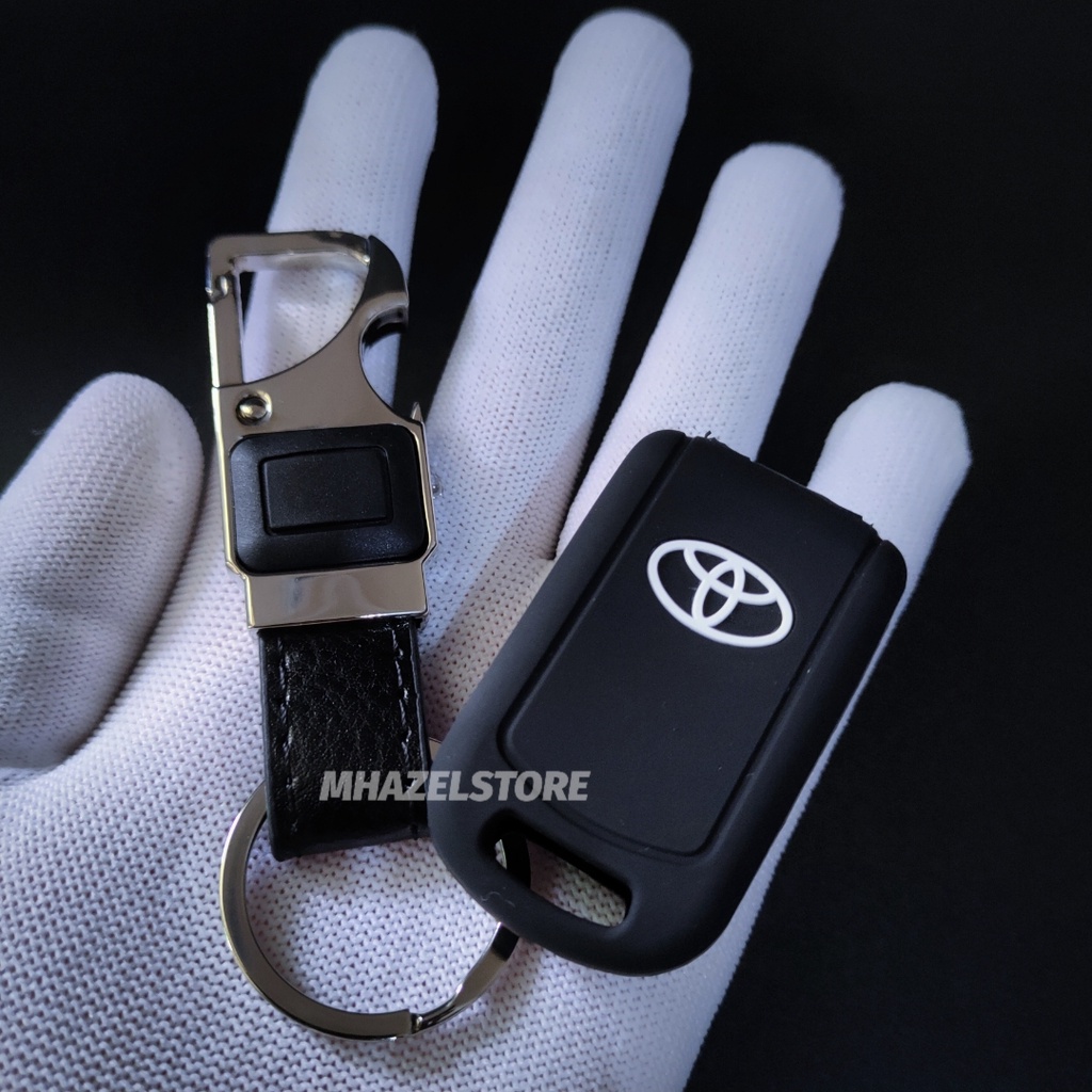 GANTUNGAN KUNCI STAINLESS SARUNG COVER REMOTE MOBIL TOYOTA RUSH 2012