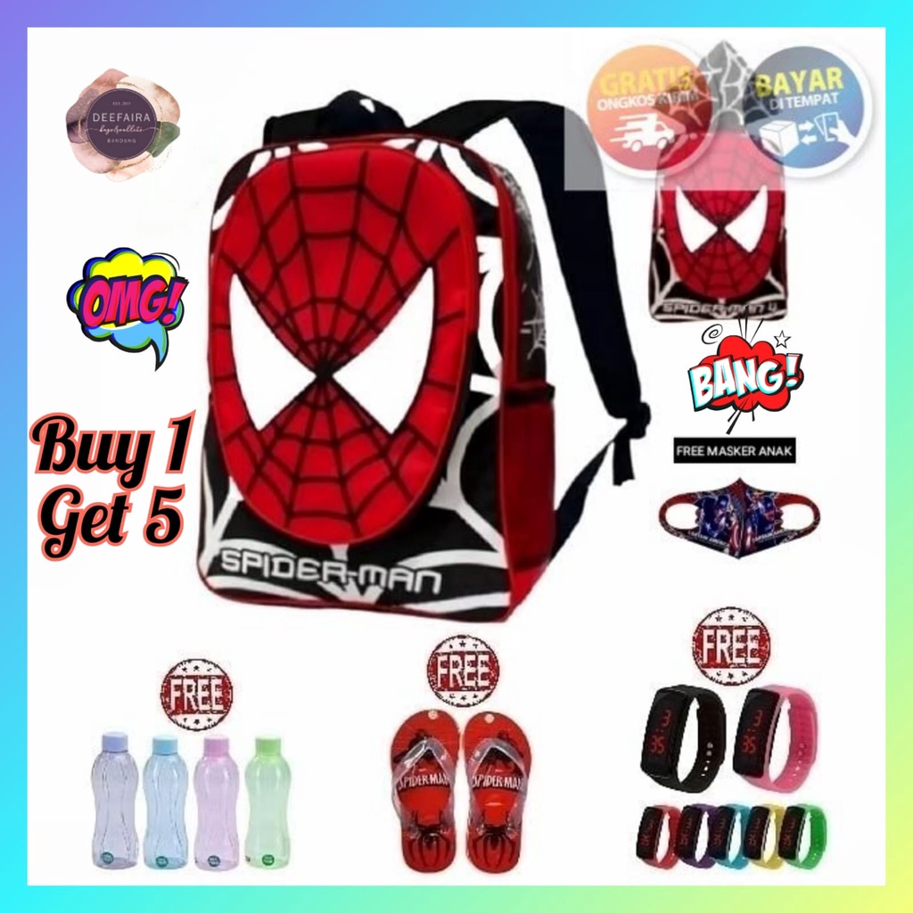 Tas Ransel Anak Laki Laki Buy 1 Get 5 Model SpdKupluk X1 Untuk Sekolah Anak Tk &amp; Sd