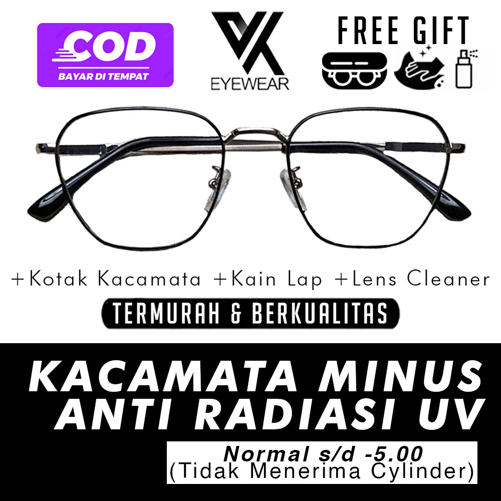 Kacamata 9088 MINUS ANTI RADIASI UV Hp, Laptop, Komputer Normal s/d -5.00  Korea Fashion Pria / Wanita / Anak-anak