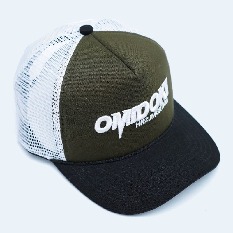 Omidoki Topi Trucker Hat Bordir Army Hitam Putih