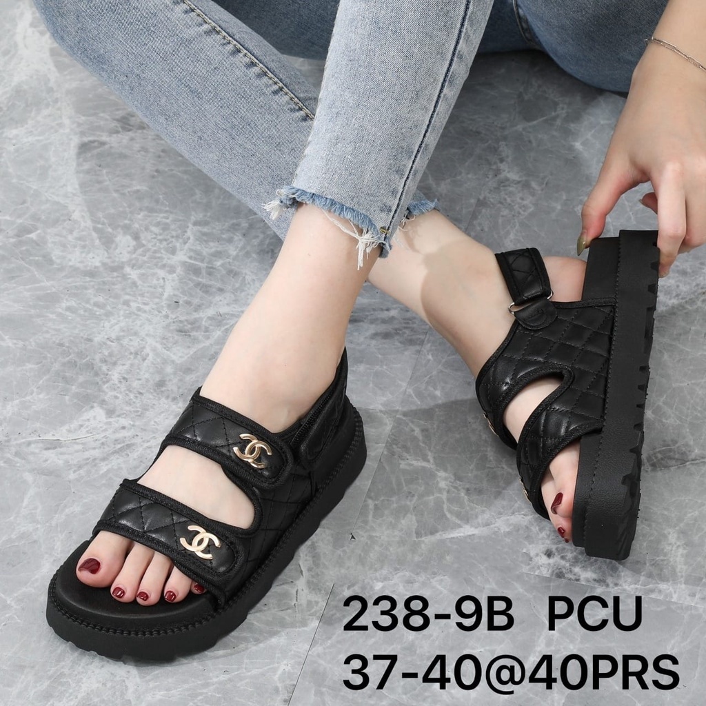 SANDAL WEDGES PEREMPUAN BAN DUA CHNLL LINK 238-8 / 7 BALANCE N M