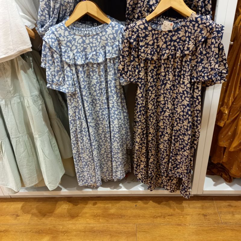 UNIQLO ORIGINAL SALE Midi Dress Katun Linen Blouse Kaos