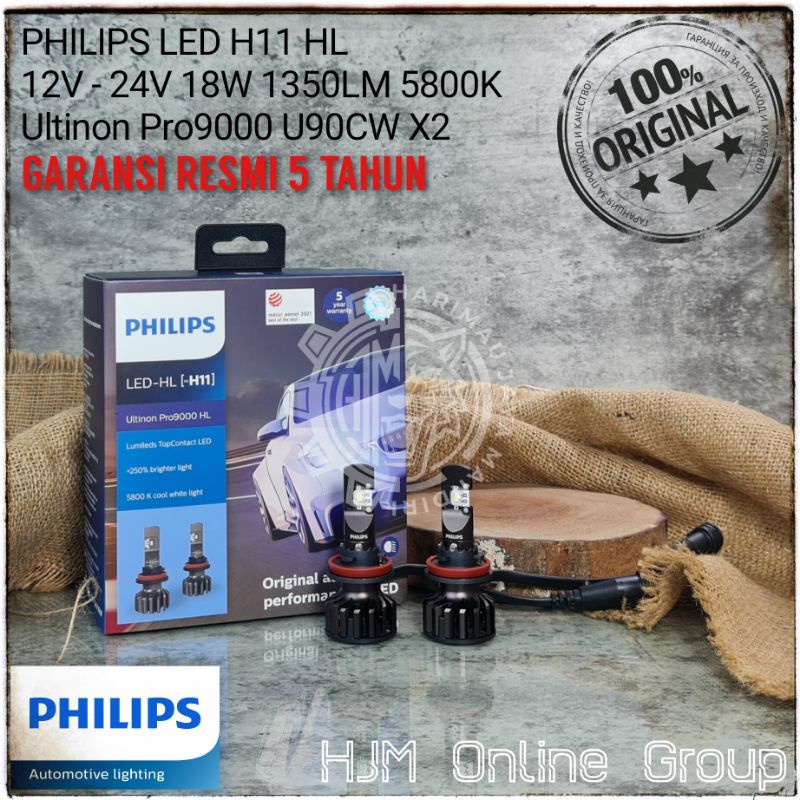 BOHLAM LAMPU PHILIPS Ultinon Pro9000 LED H11 H8 H16 12V - 24V 5800K