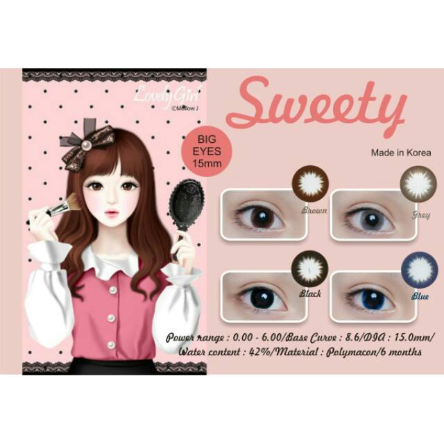 SOFTLENS SWEETY COCO BROWN 15 MM ( NORMAL S.D -6.00 ) BY CTK