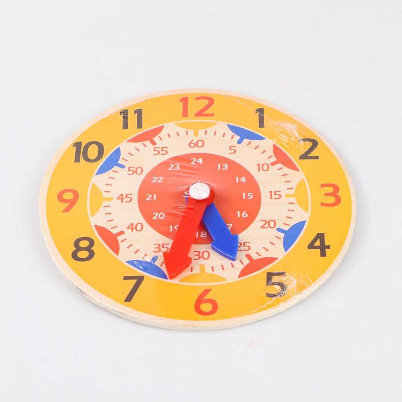 MYY Mainan Anak Montessori Clock Hour Minutes Children Toy - SZ0916 Oren Orange Melatih Kecerdasan Otak Anak mengenai waktu dan jam