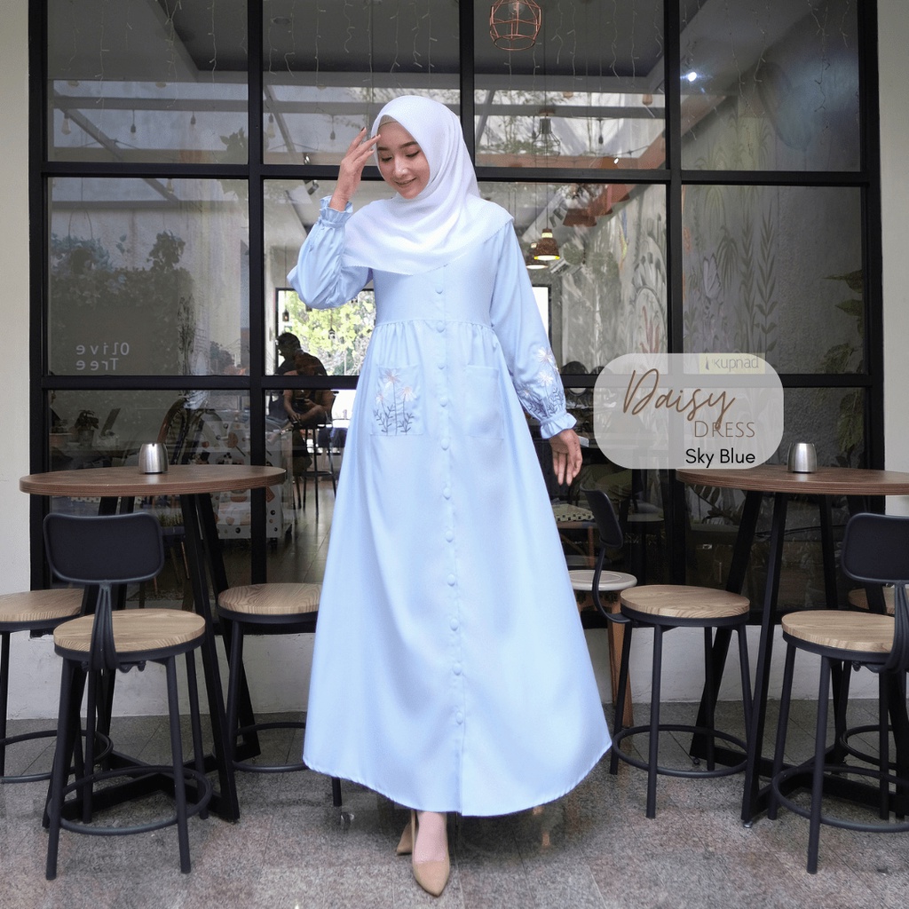 KUPNAD Gamis Katun Premium Toyobo  bordir bunga esther - Daisy Dress