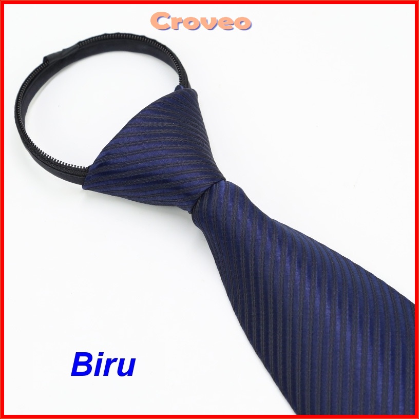 Dasi Instan Pria Resleting 3 Inch Garis Salur Instant Langsung Siap Pakai Hitam 8 cm Otomatis Jadi Zipper Formal Merah Warna Biru SIlver tie Necktie Praktis Velcro Remaja Polos Wisuda Seragam Merah Kerja Kantor Biru Set Resmi Mewah Silver Premium 7 Pesta