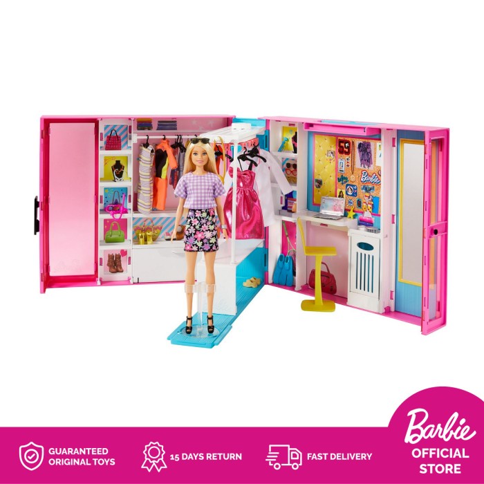 Barbie Dream Closet - Mainan Lemari Baju Boneka Anak Perempuan