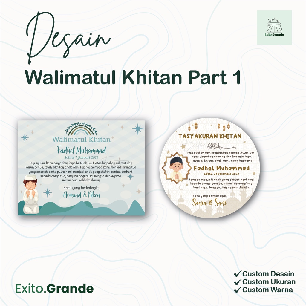 

Stiker dan Kartu Tasyakuran Khitan / Walimatul Khitan - Part 1