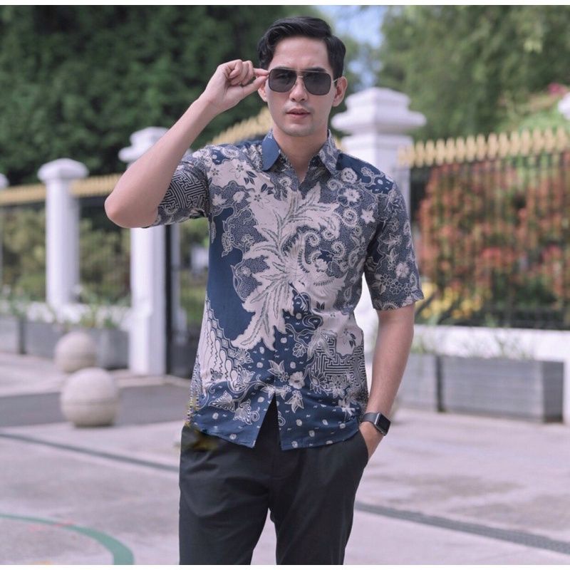 Baju Batik Pria Slimfit Lengan Pendek Kemeja Batik Pria Modern Lapis Furing Kemeja Batik Solo Pria Lapis Furing