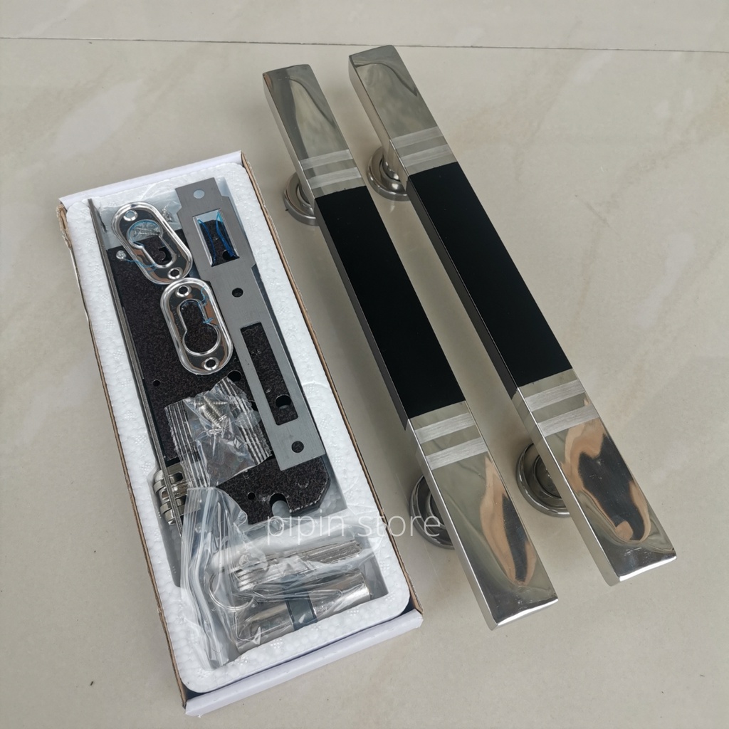 Paket Handle Pintu Rumah 33 cm Satu Set Kunci Murah Minimalis Mewah Tarikan Pintu Pegangan Pintu Rumah Pull Stainless Gagang Pintu Hendel Handel Pintu Rumah Awet