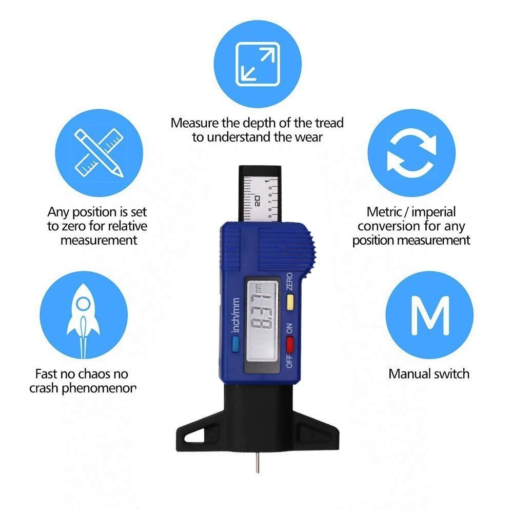 Top Ban Mobil Tapak Automobile Depth Caliper Alat Ukur Meteran Pengukur Ketebalan