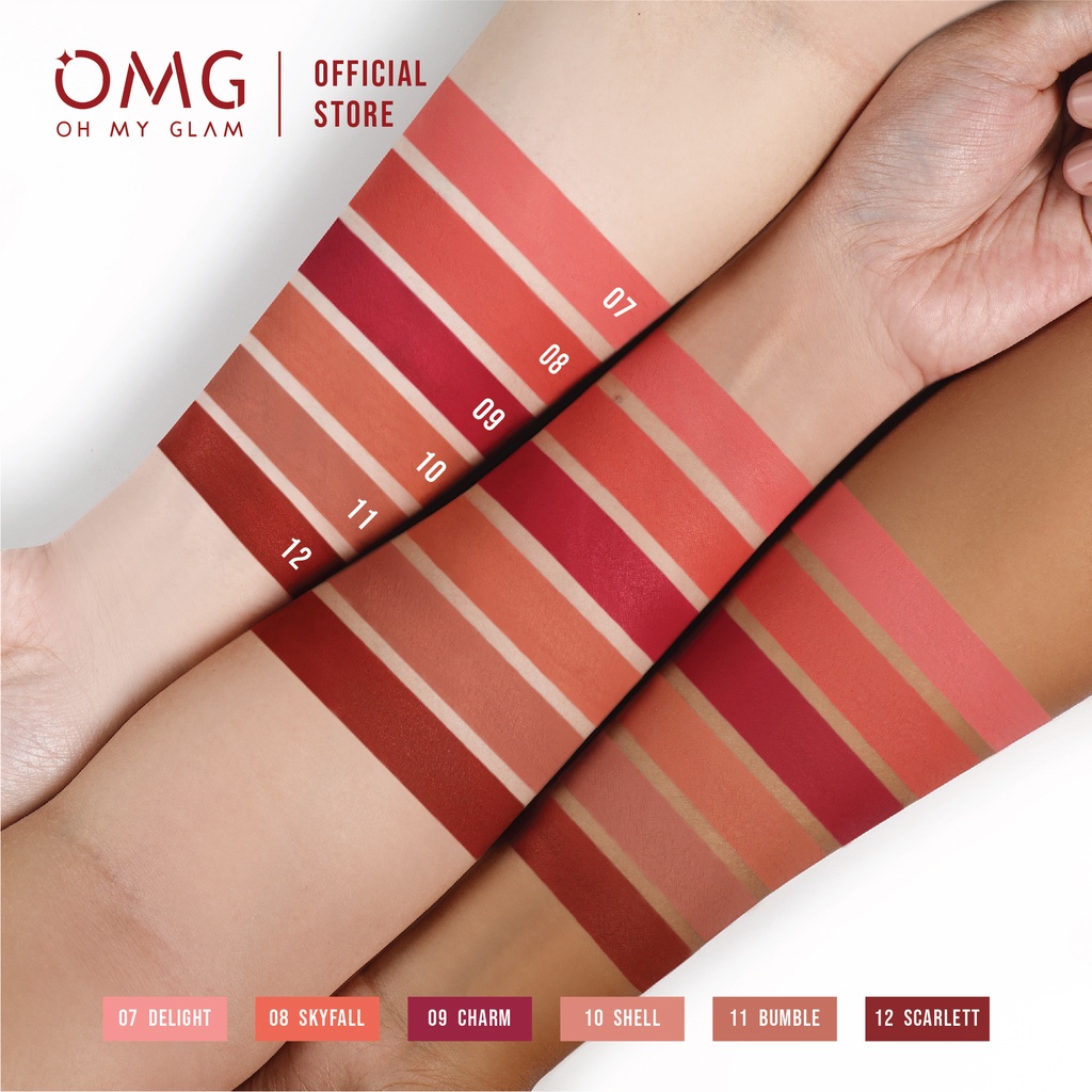 OMG Oh My Glam Matte Kiss Lip Cream 3.5g | WARNA BARU! Lip Gloss 19 20 21 22 23 24 25 26 27 Lipstik | Lip Cream Matte terbaru Dengan Warna Intense, Tahan Lama &amp; Ringan