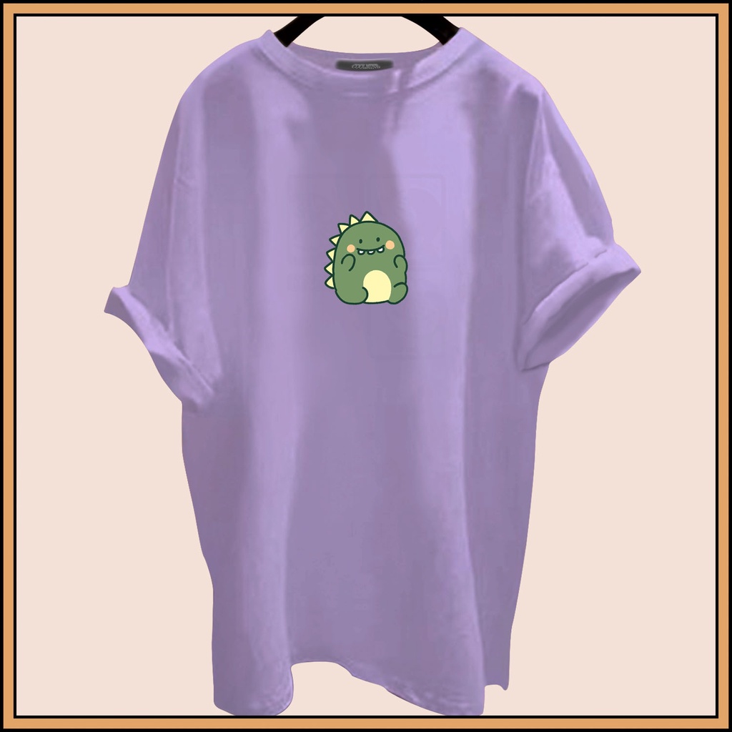 CALVIERO SHOP - BAJU KAOS ATASAN WANITA PRINT CUTE BABY DINO GALAXY PRINT