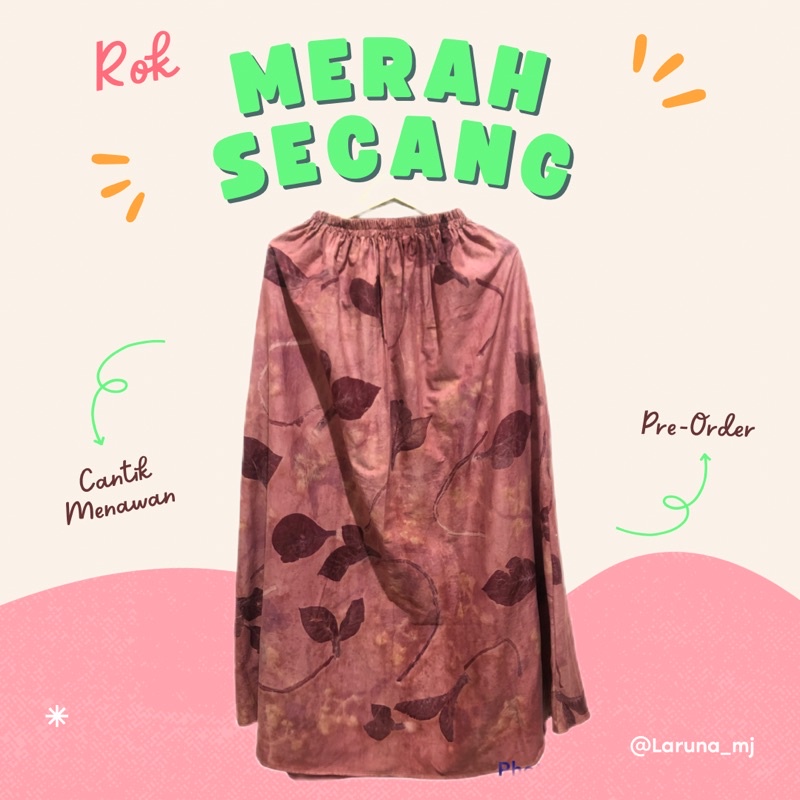 ROK MERAH SECANG / ROK ECOPRINT