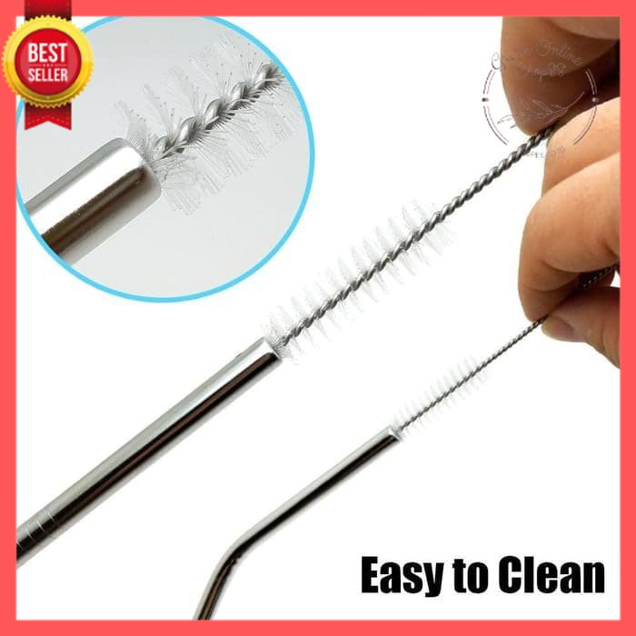 GOS -H312- Sikat Pembersih Sedotan Stainless - Straw Brush Cleaner - Sikat Botol Sedotan