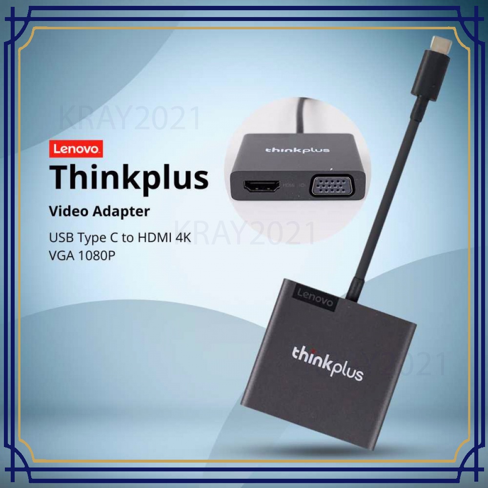 Thinkplus Video Adapter USB Type C to HDMI 4K VGA 1080P -AP630