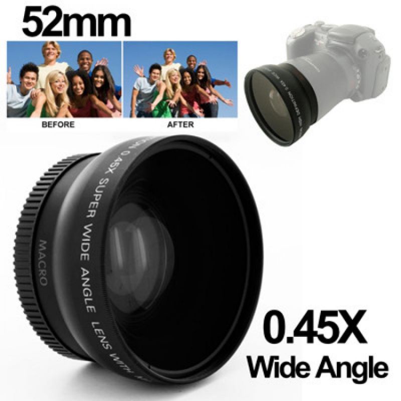 Wide Angle Lens 0.45X 52mm with Macro for Nikon D40 / D60 / D70s