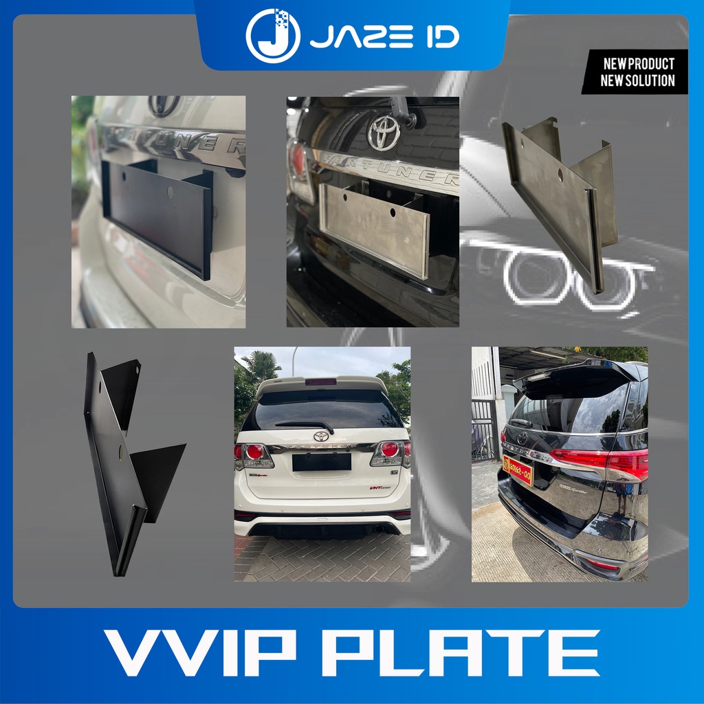 Frameless Licence Plate Dudukan Plat Mobil Pejabat TNI Polri Tanpa Bor Stainless Steel