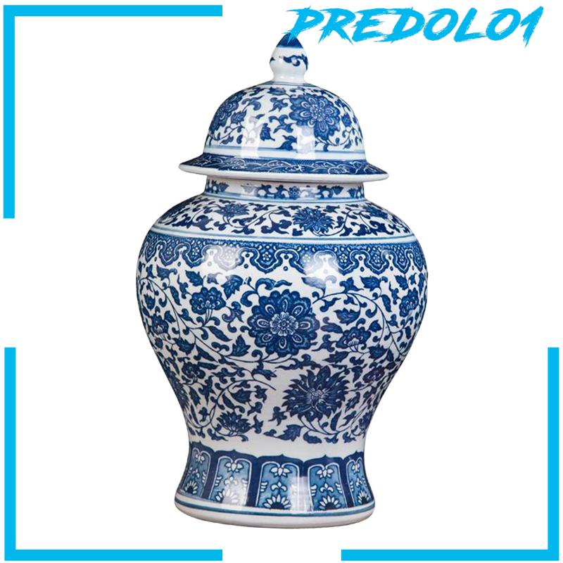 [Predolo1] Vas Toples Candi Porselen Biru Putih Untuk Perapian Pintu Masuk Ruang Tamu