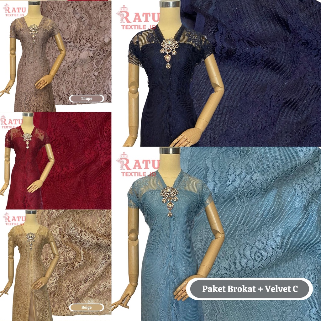 Paket Seragam Bridesmaid Lengkap Wisuda Lamaran Keluarga Kain Brokat Kain Satin Velvet Kode C