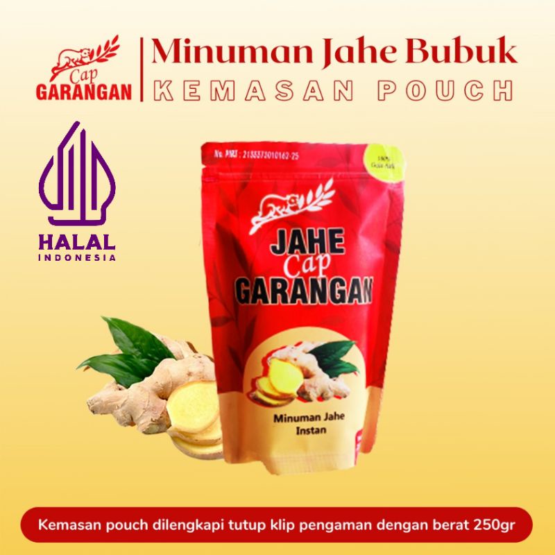 

Kemasan baru (pouch klip 250gr) Minuman jahe emprit bubuk instan halal murah